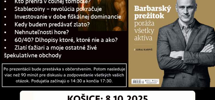 Investičný #zpdz seminár v októbri: 8.10. KE, 14.10. ZA, 23. a 29.10. BA. Zlatý býk je tu, akciový medveď kde? – zpdz #139 Investičný #zpdz seminár v októbri: 8.10. KE, 14.10. ZA, 23. a 29.10. BA. Zlatý býk je tu, akciový medveď kde? – zpdz #139